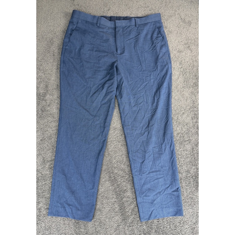 Express Classic Fit Blue Textured Dress Pants Mens 36x30 Stretch Trousers
